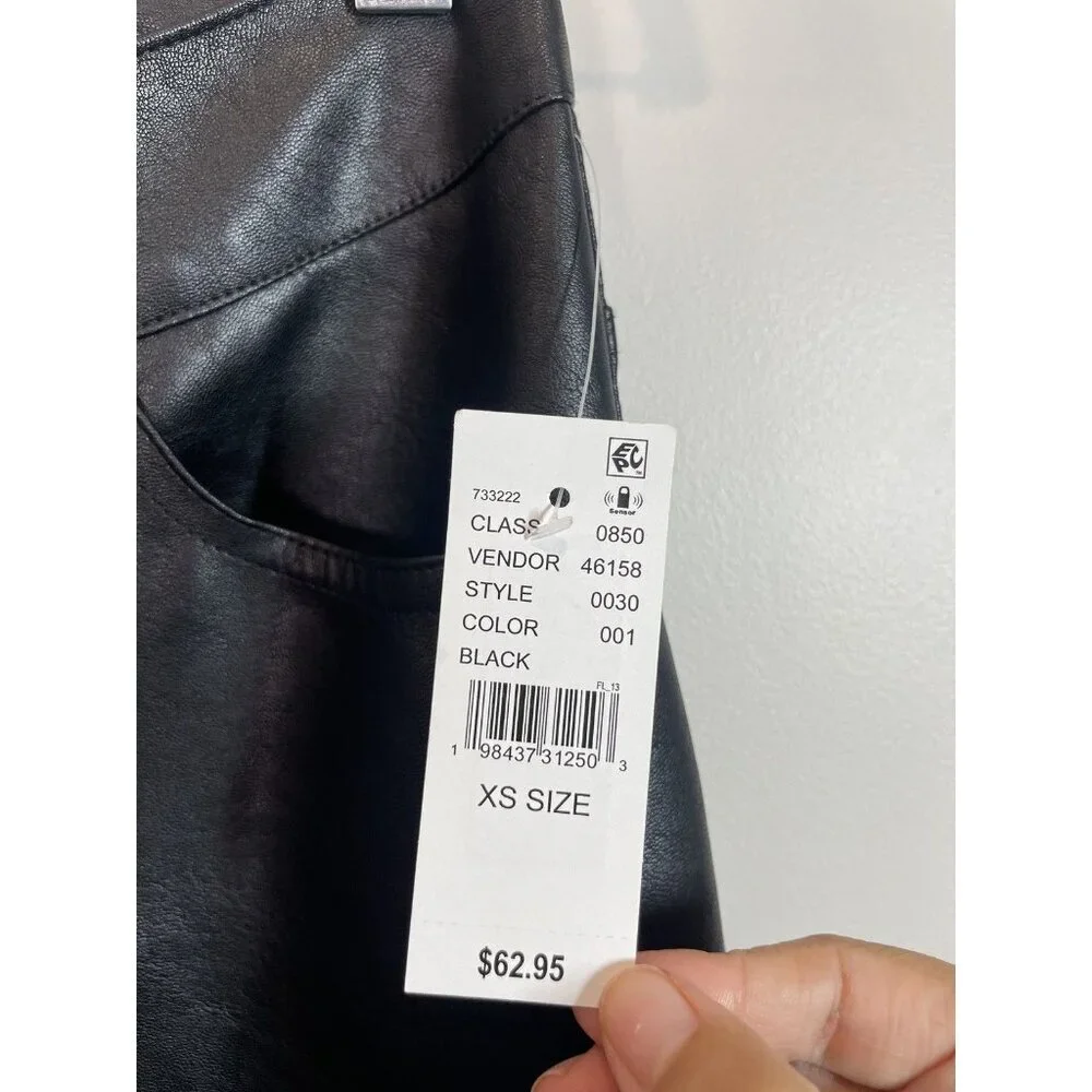 Pacsun Black Faux Leather Pants Wide Leg Women's Size XS NWT NEW Grunge Rock - Picture 4 of 12